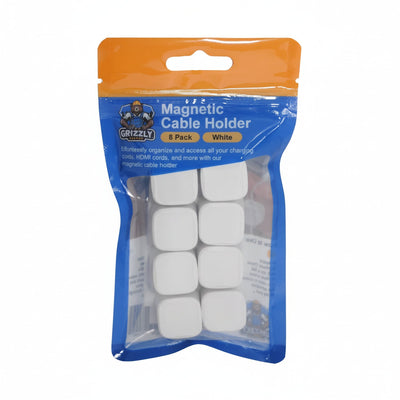 White Magnetic Cable Holder Cable Clips for Nightstand, Deck, Home, Office 8/pack