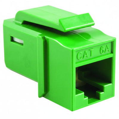 HellermannTyton GSTJ6AU-GN GST Category 6A UTP Modular Keystone Jack, Plenum Rated, Green, 1/bag