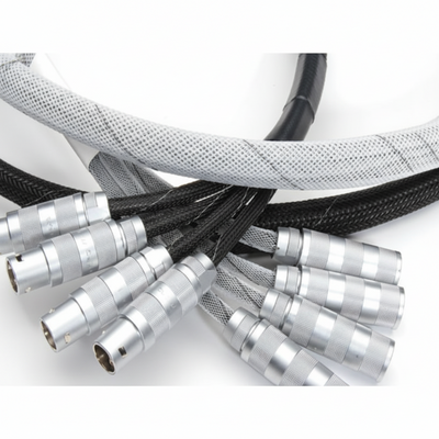 1/8” Black w/ White Tracer Techflex Flexo Halar Braided Sleeving 225ft