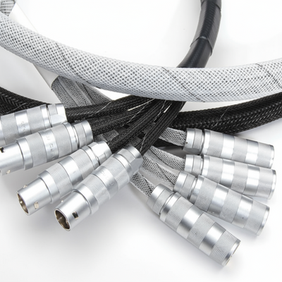 2” Black w/ White Tracer Techflex Flexo Halar Braided Sleeving 50ft