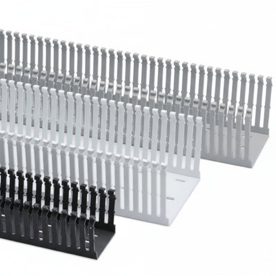 HellermannTyton 181-00598 High Density Slotted Wall Wiring Duct, 1" X 1.5", Non-Adhesive, PVC, Black, 120ft/Carton