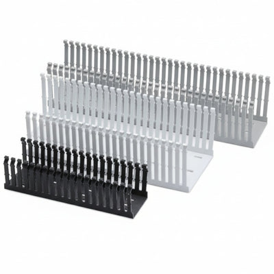 HellermannTyton 184-11007 High Density Slotted Wall Wiring Duct, 1" x 1.5", Non-Adhesive, PVC, Gray, 30ft/Box