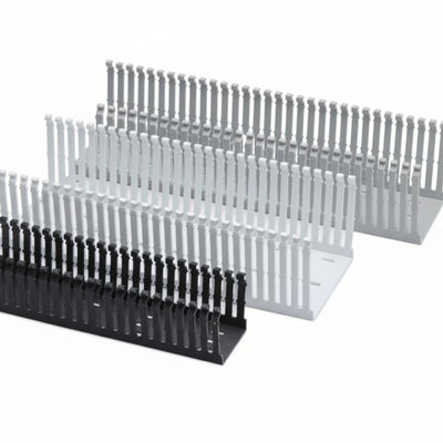 HellermannTyton 181-00690 High-Density Slotted-Wall Wiring Duct, 4" x 5", Non-Adhesive, PVC, Black, 60 ft/carton