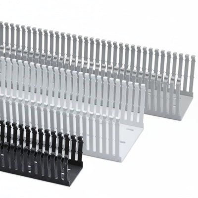 HellermannTyton 181-00691 High-Density Slotted-Wall Wiring Duct, 4" x 5", Non-Adhesive, PVC, White, 60 ft/carton