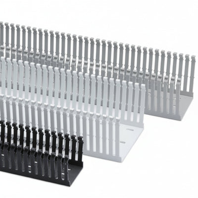 HellermannTyton 181-00603 High Density Slotted Wall Wiring Duct, 1.5" X 1.5", Non-Adhesive, PVC, Black, 120ft/Carton