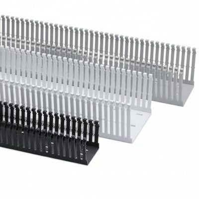 HellermannTyton 184-15200 High Density Slotted Wall Wiring Duct, 1.5" X 2", Non-Adhesive, PVC, Gray, 30ft/Box