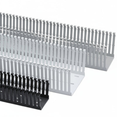 HellermannTyton 181-00265 High Density Slotted Wall Wiring Duct, 2" X 5", Non-Adhesive, PVC, White, 120ft/Carton