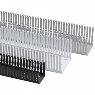 HellermannTyton 181-00614 High Density Slotted Wall Wiring Duct, 3" X 2", Non-Adhesive, PVC, Black, 120ft/Carton