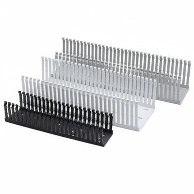 HellermannTyton 181-00658 High Density Slotted Wall Wiring Duct, 3" X 4", Adhesive, PVC, Black, 120ft/Carton