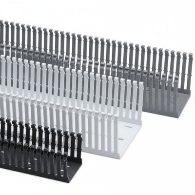 HellermannTyton 181-00660 High Density Slotted Wall Wiring Duct, 3" X 5", Adhesive, PVC, Black, 120ft/Carton