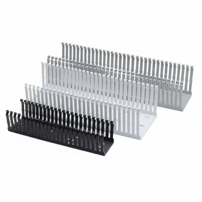 HellermannTyton 181-00150 High Density Slotted Wall Wiring Duct, 3" X 5", Non-Adhesive, PVC, Gray, 120ft/Carton