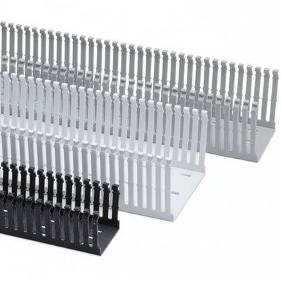 HellermannTyton 181-00149 High Density Slotted Wall Wiring Duct, 3" X 5", Non-Adhesive, PVC, White, 120ft/Carton