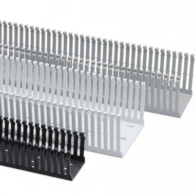 HellermannTyton 181-00618 High Density Slotted Wall Wiring Duct, 4" X 3", Non-Adhesive, PVC, Black, 120ft/Carton