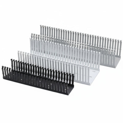 HellermannTyton 181-00619 High Density Slotted Wall Wiring Duct, 4" X 4", Non-Adhesive, PVC, Black, 120ft/Carton