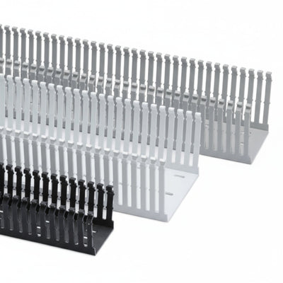 HellermannTyton 181-00670 High Density Slotted Wall Wiring Duct, 4" X 5", Adhesive, PVC, Gray, 60ft/Carton