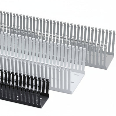 HellermannTyton 184-12006 High-Density Slotted-Wall Wiring Duct, 1" x 2", Non-Adhesive, PVC, White, 30ft/box
