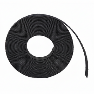 1/2” x 25 Yard Hook & Loop Continuous Roll, Black 1/Bag
