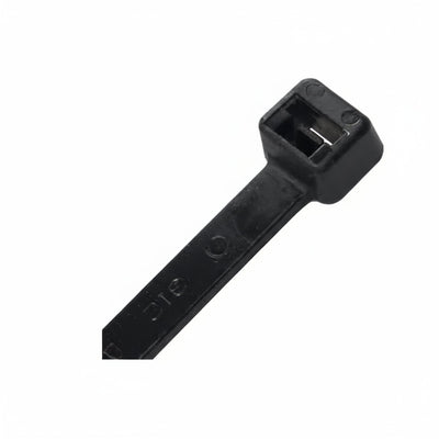 8" 18lb Heat Stabilized UV Black Ties 1,000/bag