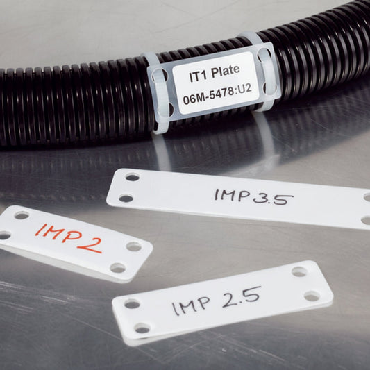 HellermannTyton IMP1.510C2 Identification Marker Plate, 1.5" x .75", Nylon, White, 100/pkg