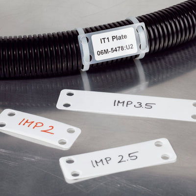 HellermannTyton IMP1.510C2 Identification Marker Plate, 1.5" x .75", Nylon, White, 100/pkg