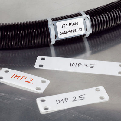HellermannTyton IMP1.7510C2 Identification Marker Plate, 1.75" x .75", Nylon, White, 100/pkg