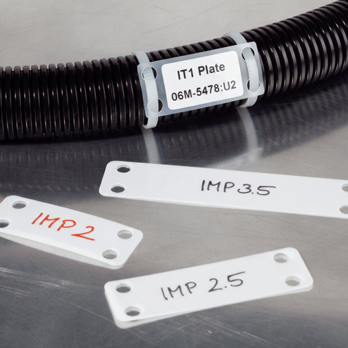 HellermannTyton IMP2.5W1.7510H4 Identification Marker Plate, 2.5" x 1.75", Nylon, White, 500/pkg