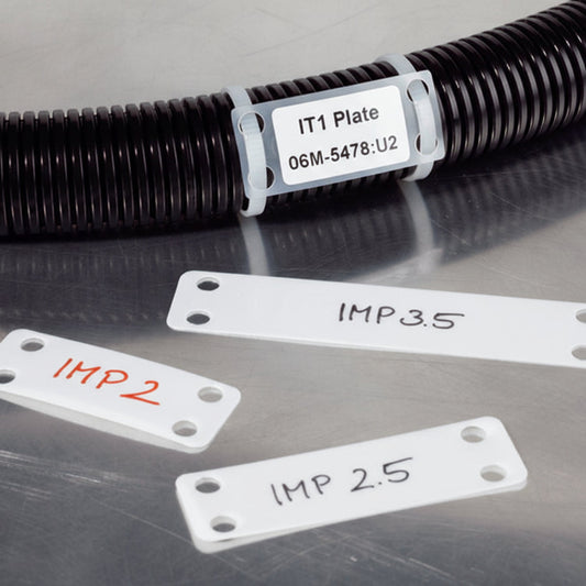HellermannTyton IMP2.5W1.7510H4 Identification Marker Plate, 2.5" x 1.75", Nylon, White, 500/pkg