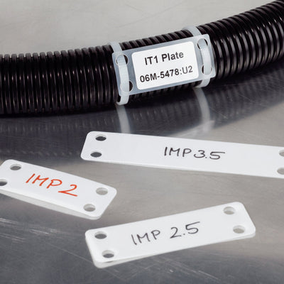 HellermannTyton IMP2.5W1.7510H4 Identification Marker Plate, 2.5" x 1.75", Nylon, White, 500/pkg