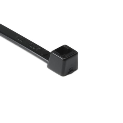 HellermannTyton T50I0UVM4 UV Resistant Cable Tie, 12" Long, UL Rated, 50lb Tensile Strength, PA66UV, Black, 1000/pkg