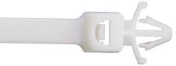 PM5-40-9C-WW 5" 40lb Natural Push Mount Cable Tie with Wings