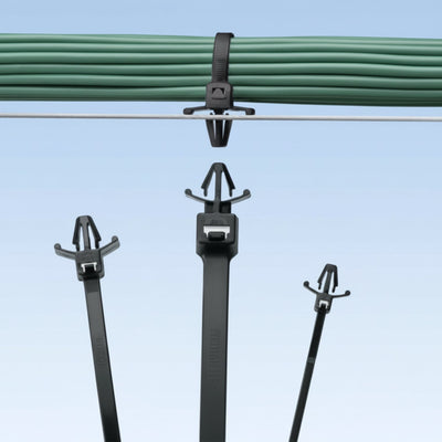 Push-Mount Cable Ties With Wings