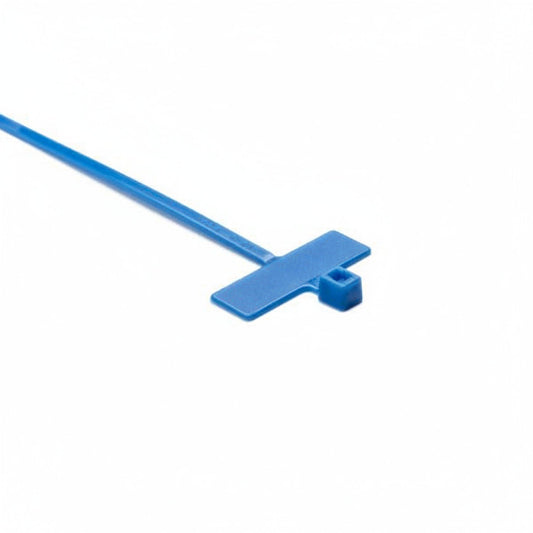 HellermannTyton IT18R6C2 Identification Tie, 3.9" Long, 18lb Tensile Strength, PA66, Blue, 100/pkg
