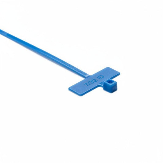 HellermannTyton IT18R6L4 Identification Tie, 3.9" Long, 18lb Tensile Strength, PA66, Blue, 200/pkg