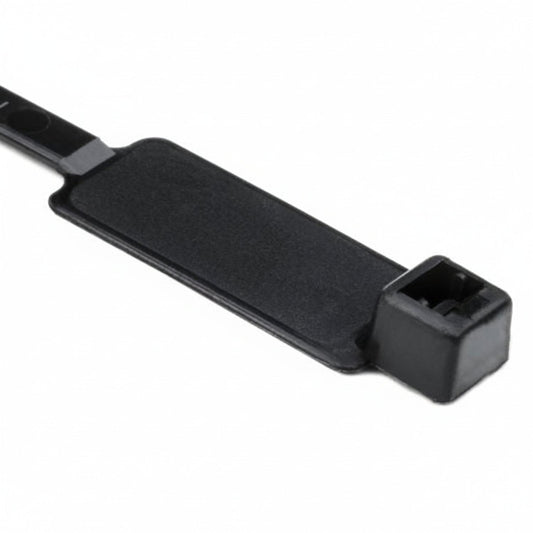 HellermannTyton IT50R0C2 Identification Tie, 8" Long, 50lb Tensile Strength, PA66, Black, 100/pkg