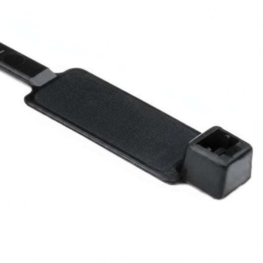 HellermannTyton IT50R0M4 Identification Tie, 8" Long, 50lb Tensile Strength, PA66, Black, 1000/pkg