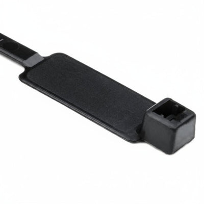 HellermannTyton IT50R0M4 Identification Tie, 8" Long, 50lb Tensile Strength, PA66, Black, 1000/pkg