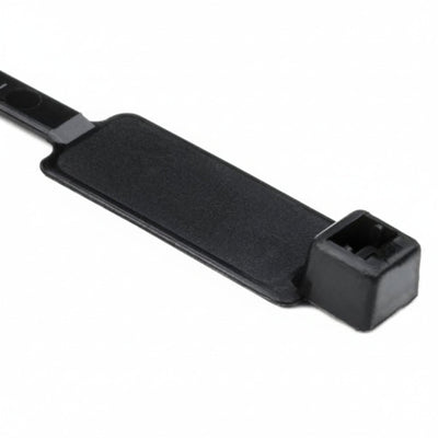 HellermannTyton IT50R0C2 Identification Tie, 8" Long, 50lb Tensile Strength, PA66, Black, 100/pkg