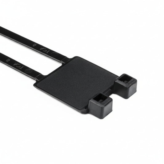 HellermannTyton IT50RD0K2 Identification Tie, 8" Long, 50lb Tensile Strength, PA66, Black, 50/pkg