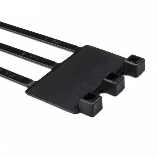 HellermannTyton IT50RT0UVK2 Identification Tie, 8" Long, 50lb Tensile Strength, PA66UV, Black, 50/pkg
