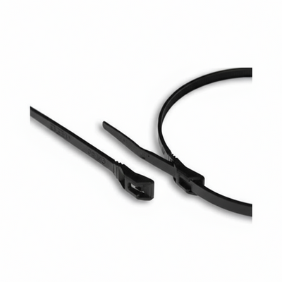 14" 50lb Black Low Profile/In-Line Cable Ties 50/bag