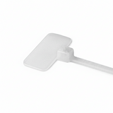 4" 18lb Natural Nylon Cable Tie Blank Flag Identification Flag. 100/Bag