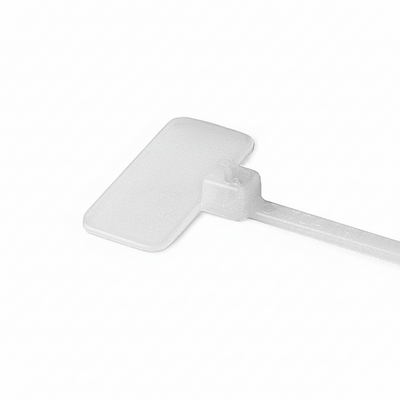 4" 18lb Natural Nylon Cable Tie Blank Flag Identification Flag. 100/Bag