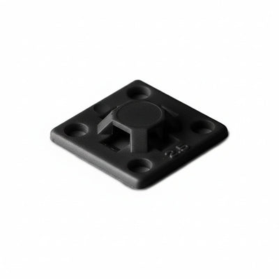 HellermannTyton MB2.5A0C2 Adhesive Cable Tie Mount, .63" x .63", .10" Max Tie Width, .11" Hole Dia, PA66/SR T50, Black, 100/pkg