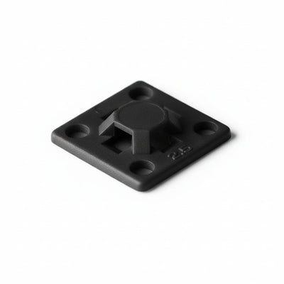 HellermannTyton MB2.50C2 Screw Mount Cable Tie Base, .63" x .63", .10" Max Tie Width, .11" Hole Dia, PA66, Black, 100/pkg