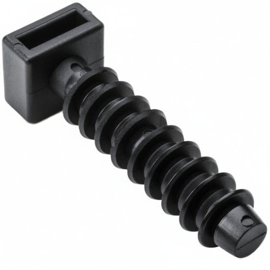 HellermannTyton MMB00C2 Masonry Cable Tie Mount, 1.185" Long, .188" Hole Dia, .18" Max Cable Tie Width, PA46, Black, 100/pkg