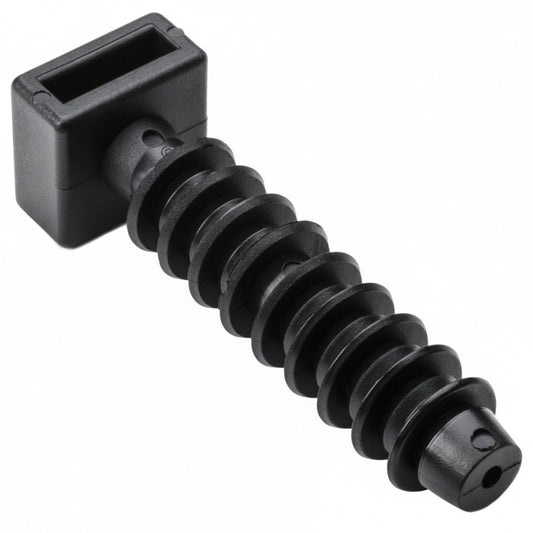 HellermannTyton MMB10C2 Masonry Cable Tie Mount, 1.712" Long, .312" Hole Dia, .18" Max Cable Tie Width, PA46, Black, 100/pkg