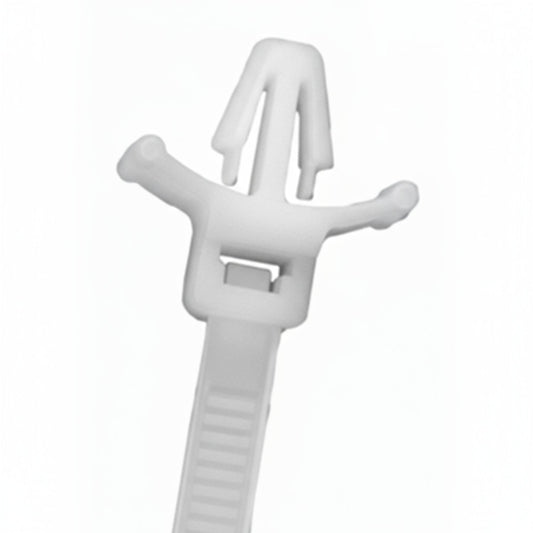 5" 40lb Natural Push Mount Cable Ties With Wings 100/bag Part # PM5-40-9C-WW