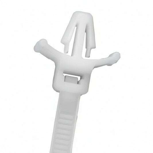 7.5" 50lb Natural Push Mount Cable Ties With Wings 100/bag Part #PM7.5-50-9C-WW