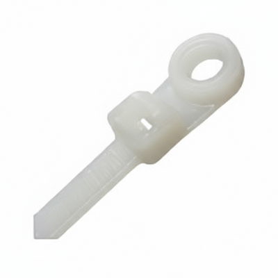 4" 18lb Screw Mount Natural Mounting Head Cable Ties 100/bag Part # SM4-18-9C