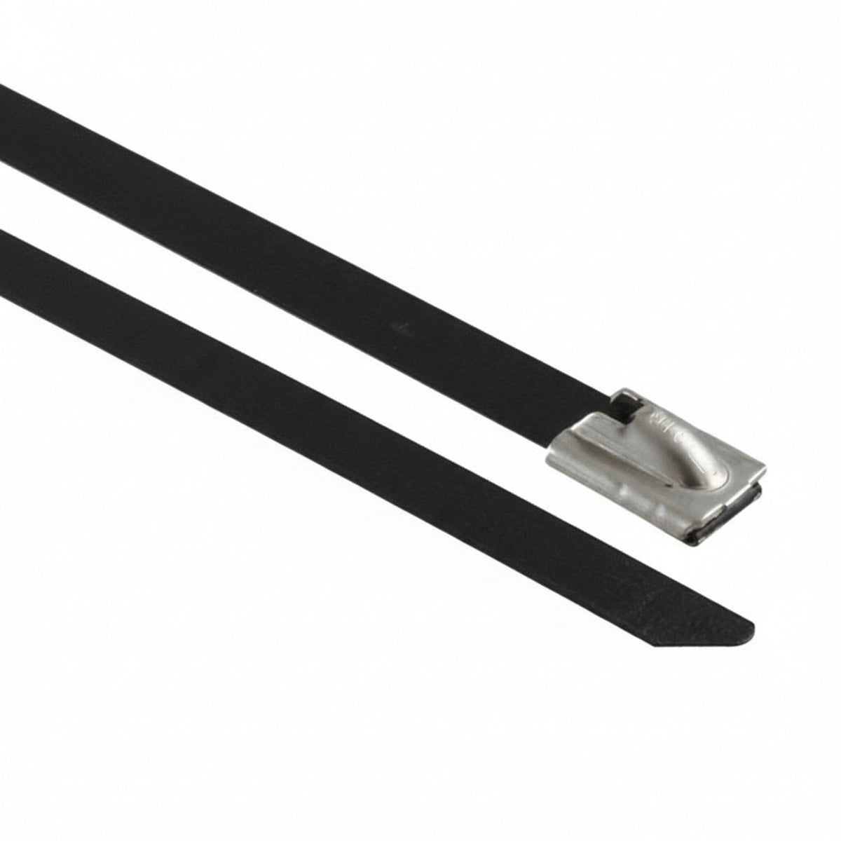 Panduit 8" 250lb Fully Coated Black Polyester 316 Pan-Steel Stainless Steel Cable Ties 50/bag Part #MLTFC2H-LP316